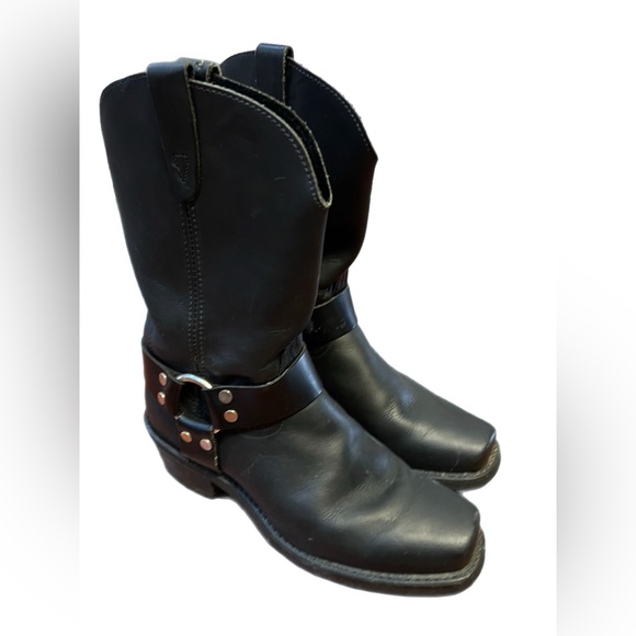 Black leather harness boots - Picture 2 of 11